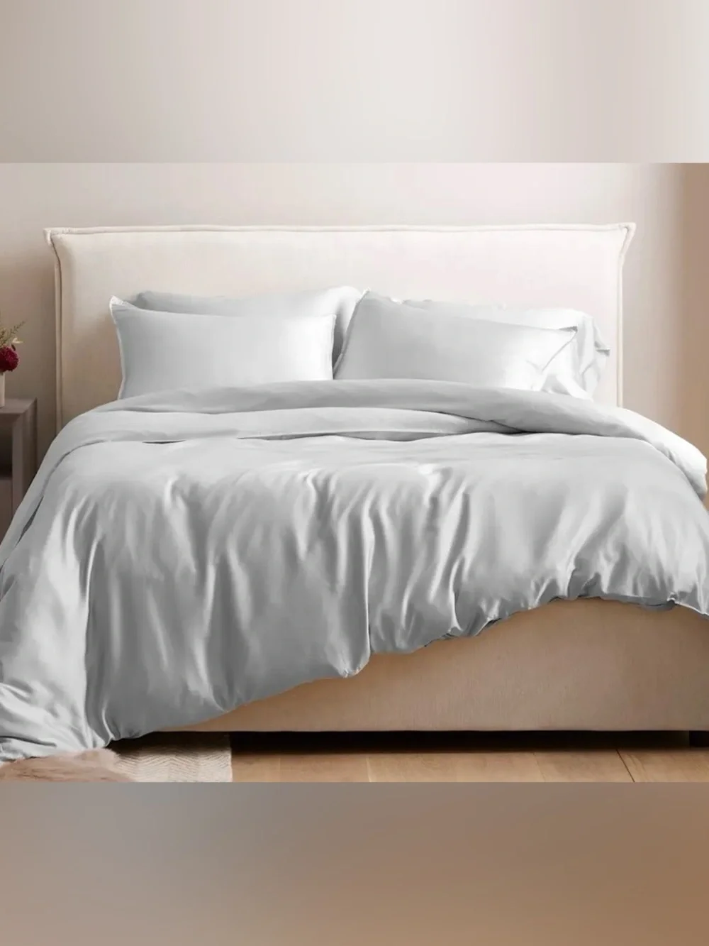 NWT Quince Bamboo Duvet Cover Set, King/Cal King (Light Gray)